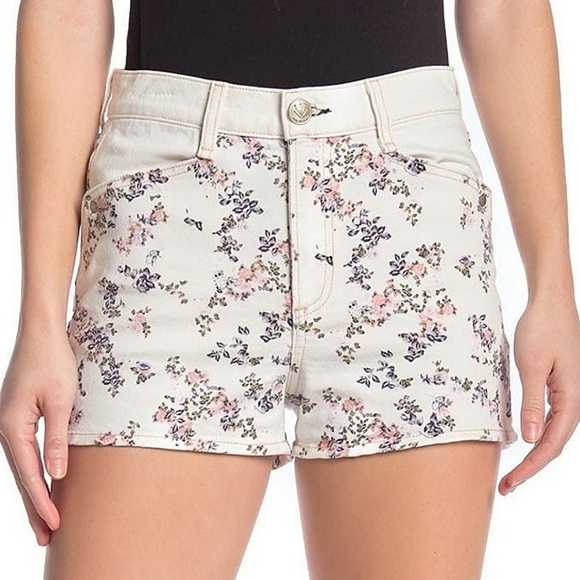 rag & bone Pants - Rag & Bone Ellie Micro Floral Denim Shorts